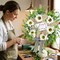Spring Wreaths for Front Door, 24" Artificial Eucalyptus & White Sunflower Wreath – Rustic Farmhouse “Bless Your Heart” Door Decor for Spring, Summer & Year-Round